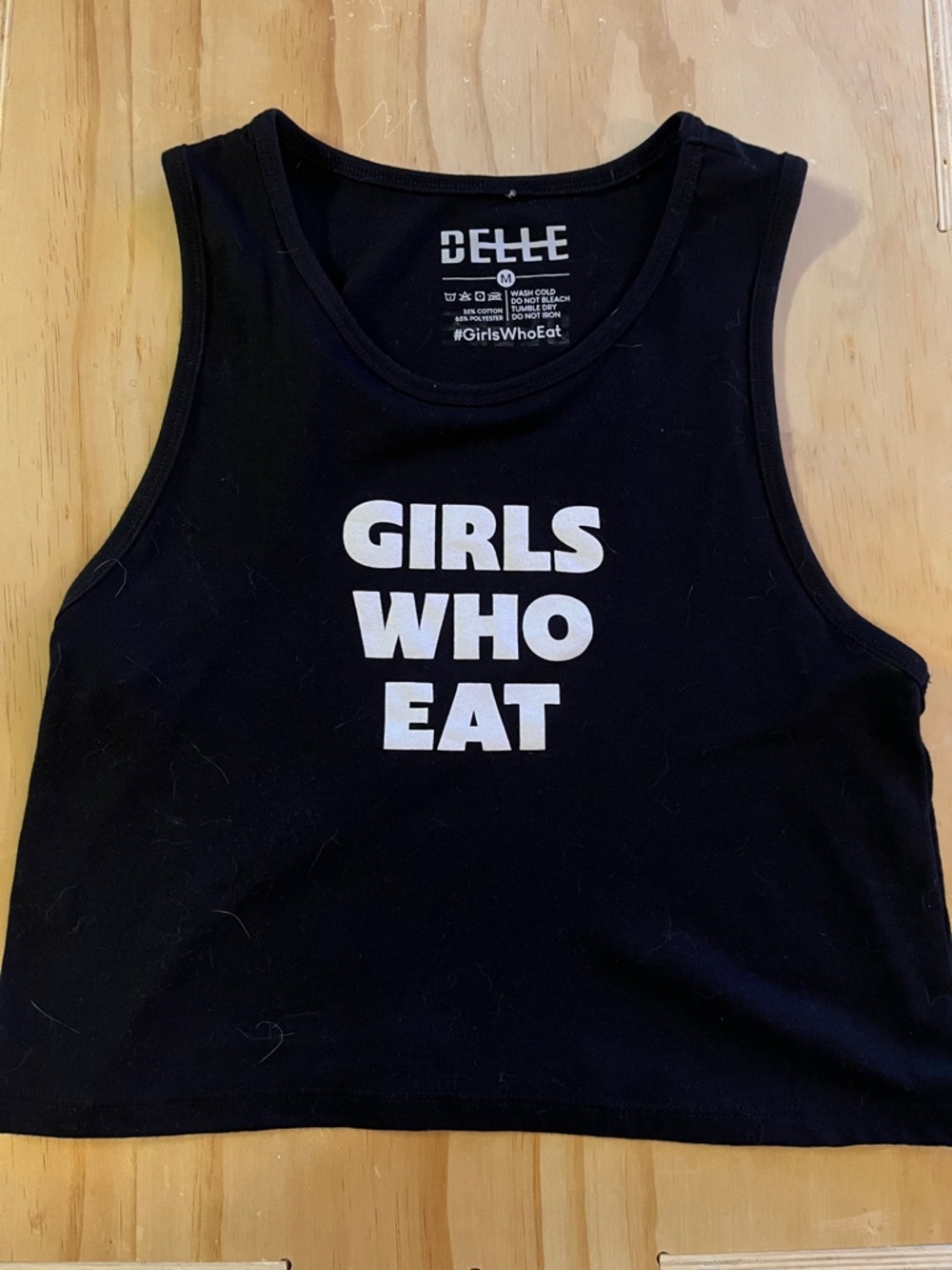 Dani Speegle Girls Who Eat Black Crop Muscle Tank